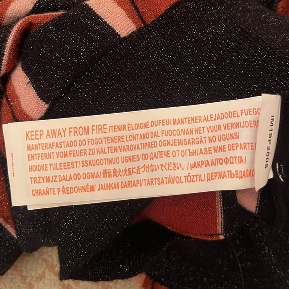Minkpink orange pink black sparkly sweater women’s size large - Picture 6 of 8